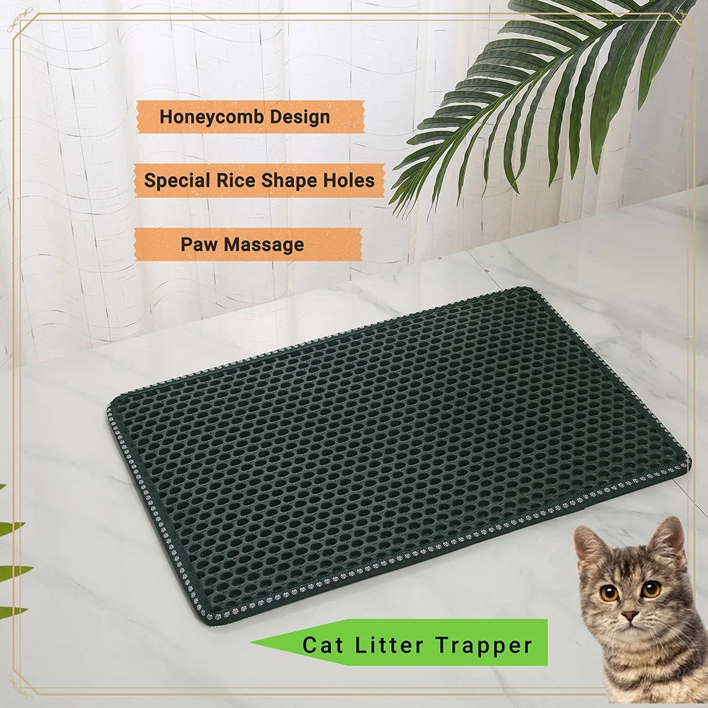 Double Layer anti Tracking Waterproof Cat Litter Trapping Mat Yellow