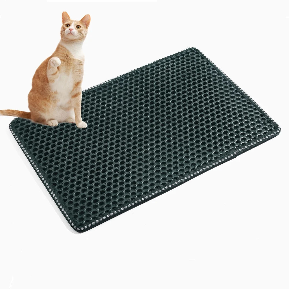 Double Layer anti Tracking Waterproof Cat Litter Trapping Mat Yellow