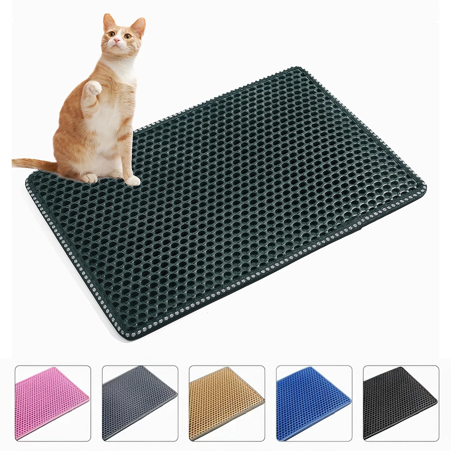Double Layer anti Tracking Waterproof Cat Litter Trapping Mat Yellow
