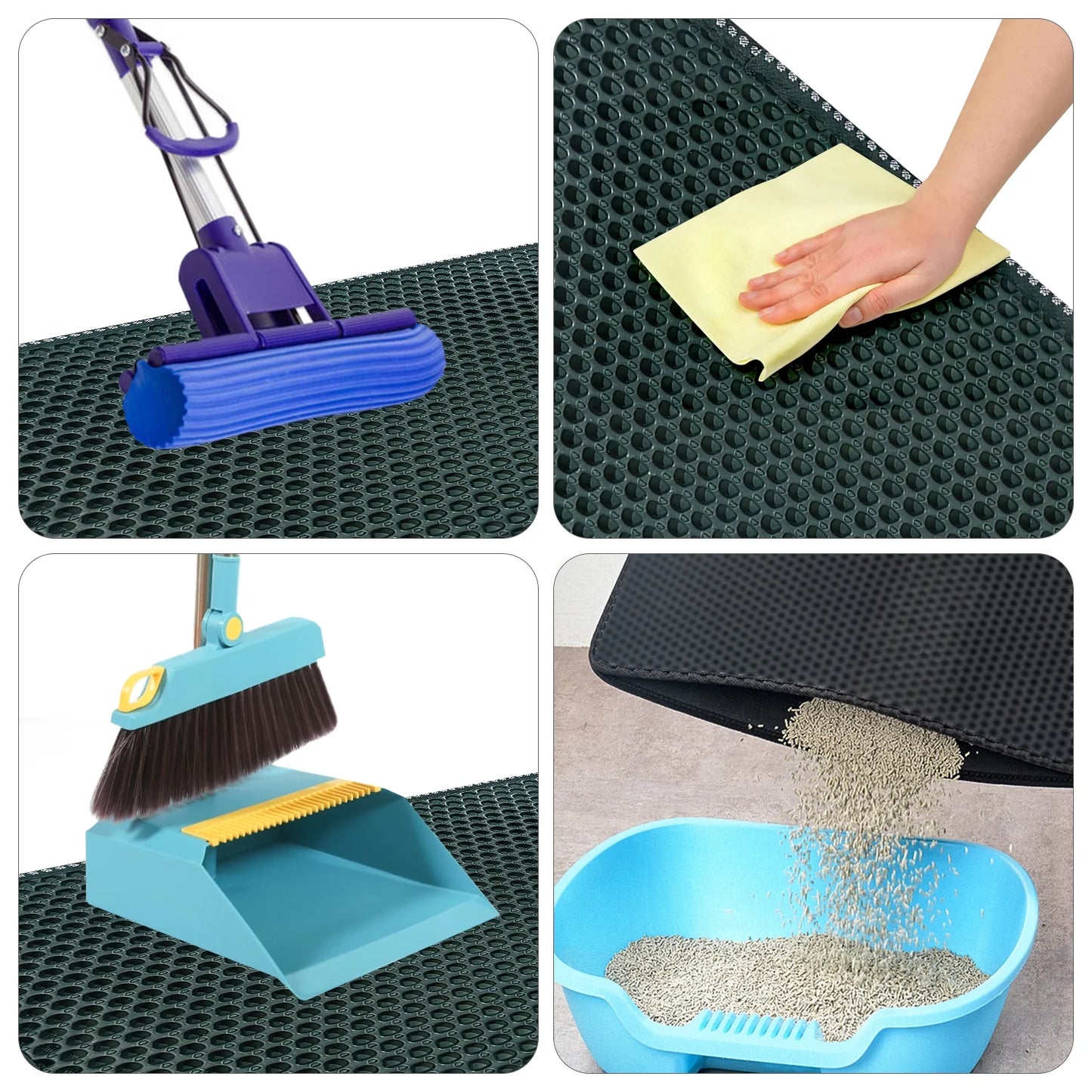 Double Layer anti Tracking Waterproof Cat Litter Trapping Mat Yellow