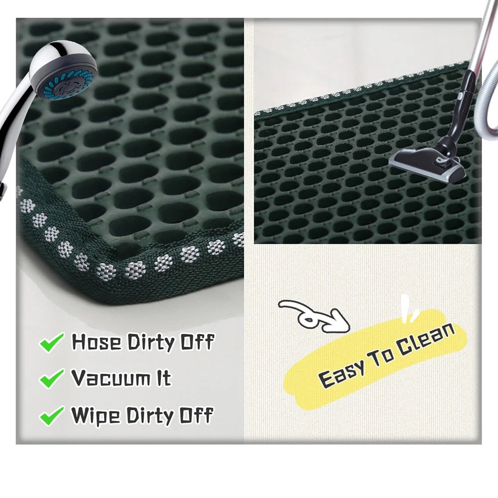 Double Layer anti Tracking Waterproof Cat Litter Trapping Mat Yellow